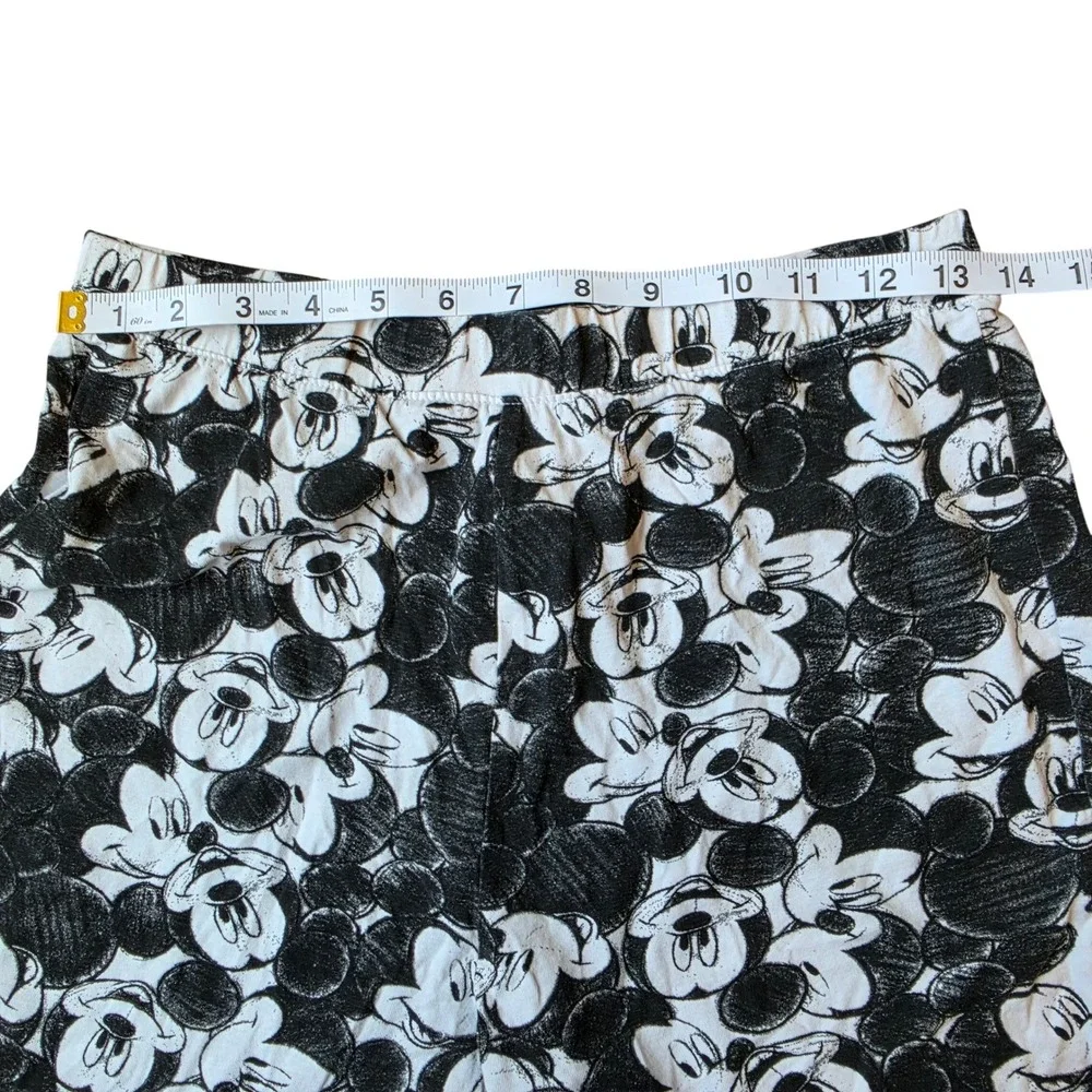 Disney Mickey Mouse Womens Pajama Shorts Black White Sketch Print Size L - Picture 4 of 6